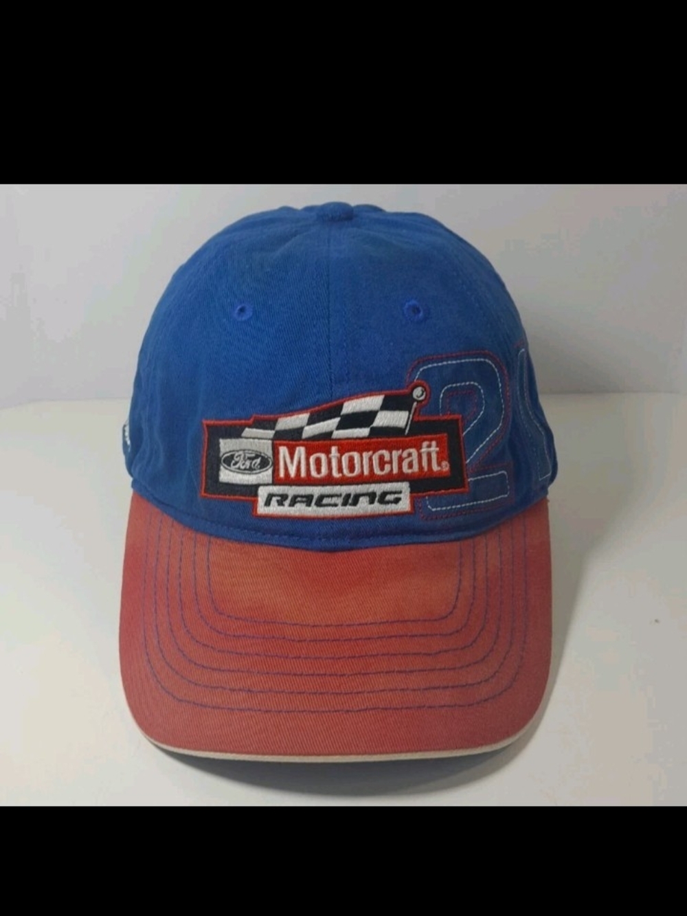 Y2K Motorcraft Racing Cap in Blue and Red Chase Brand Ricky Rudd #21